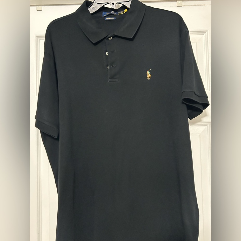 Black Short Sleeve Polo Shirt Size XL
